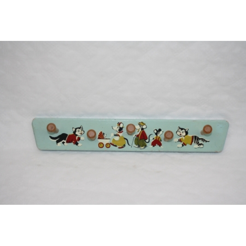 Lief kapstokje uit de jaren 60 met poezen en muizen nr 8